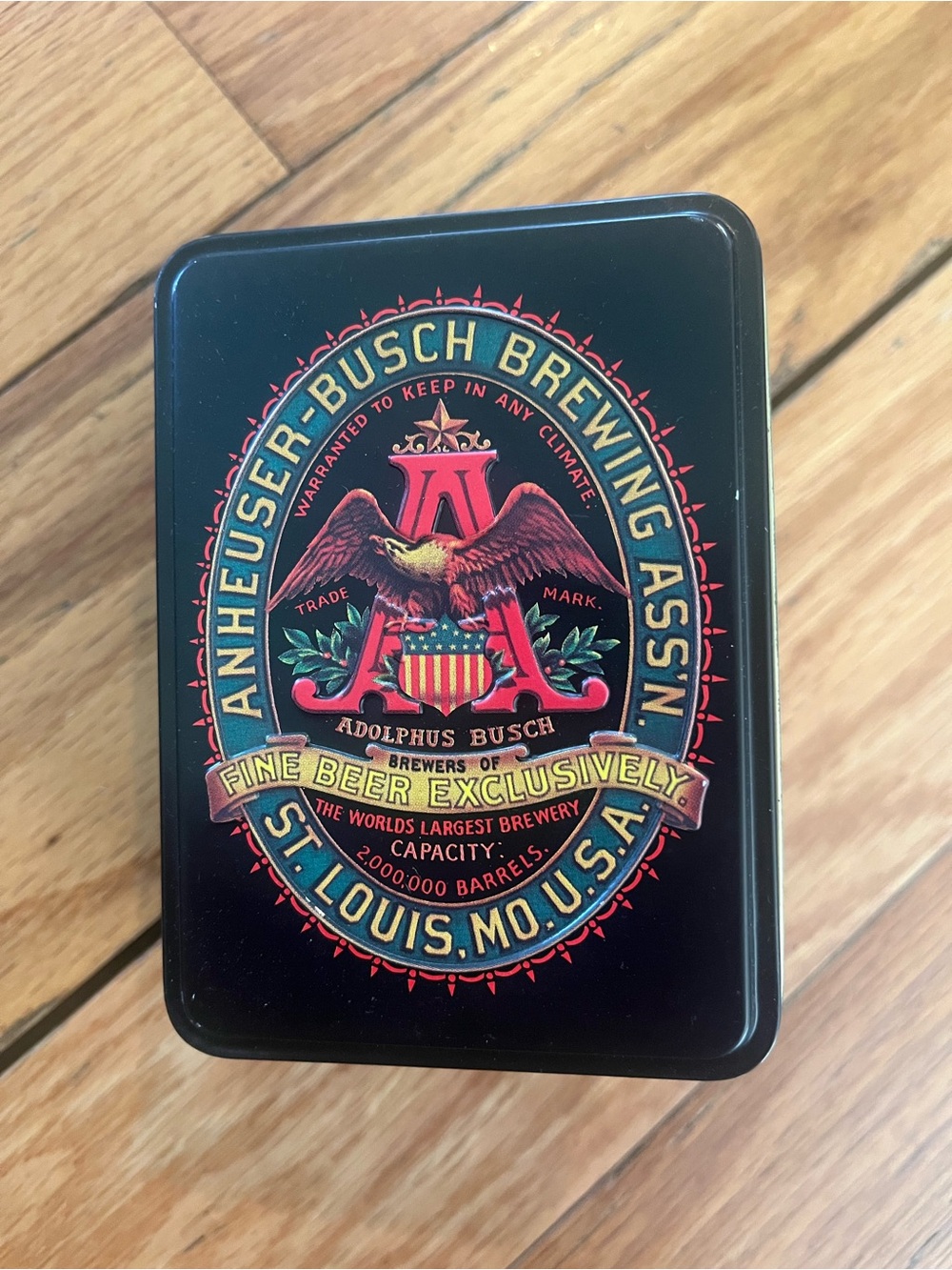 Anheuser-Busch Vintage Logo playing card Tin